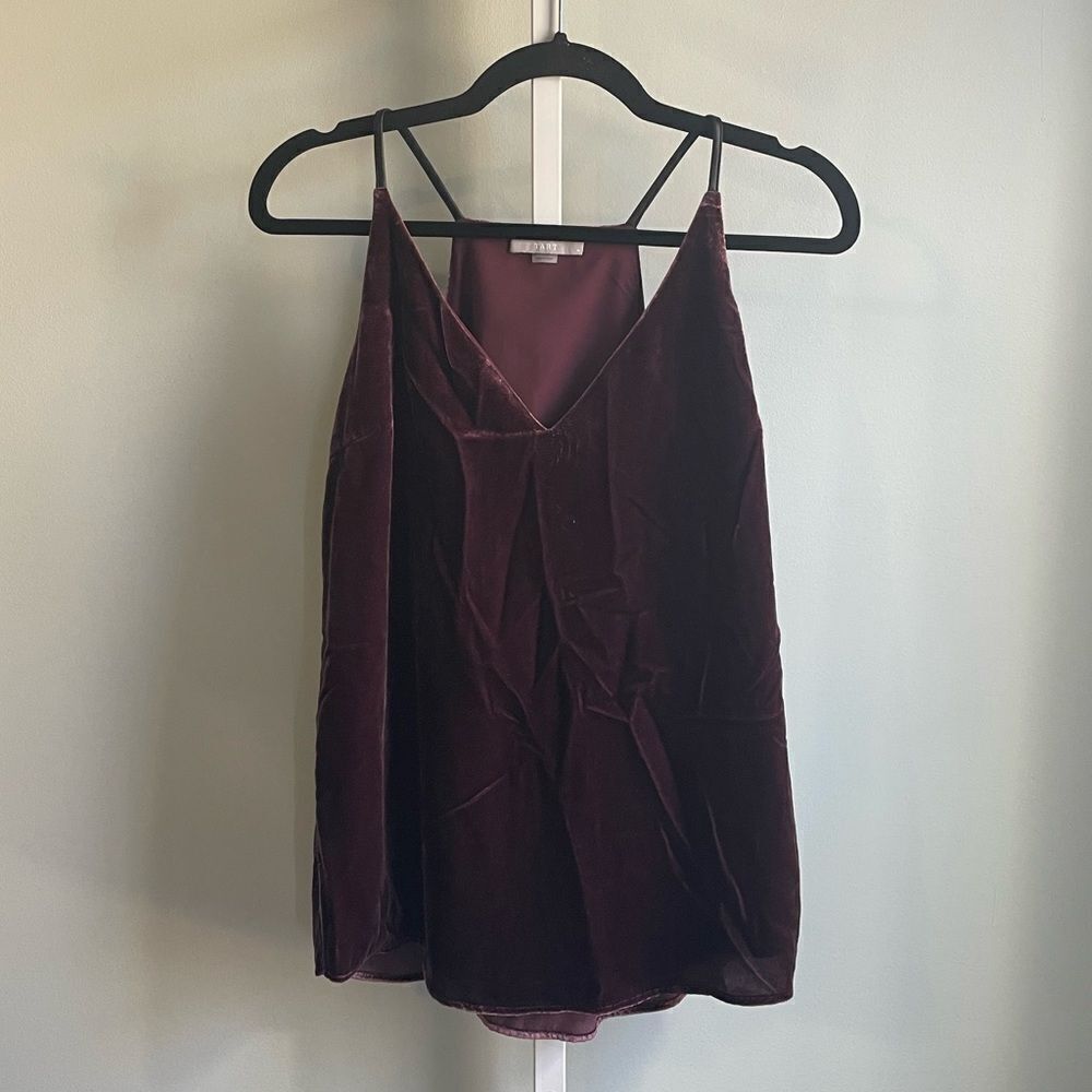 Tart Burgundy Velour Sleeveless Top